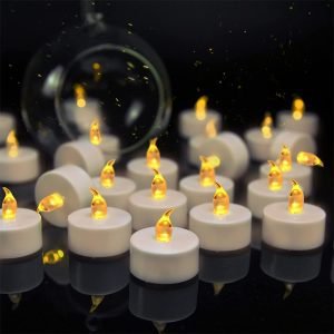 Lot de 24 bougies chauffe plat LED realistes sans flamme