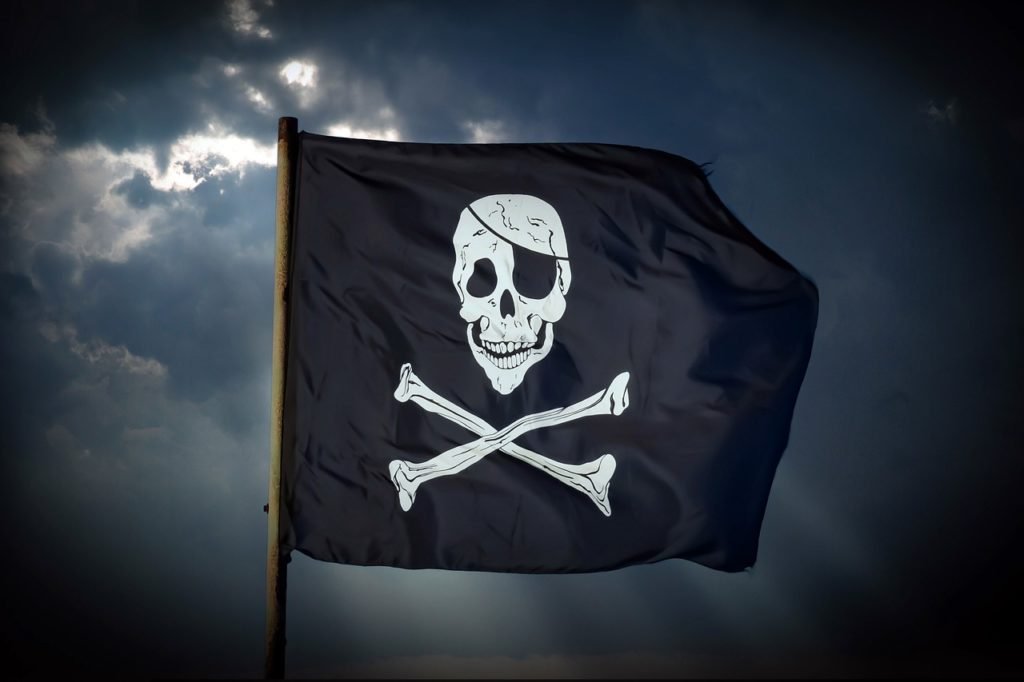 pirate flag, black, skull