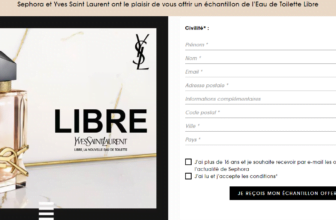 Echantillon gratuit de lEau de Toilette Libre de Yves Saint Laurent